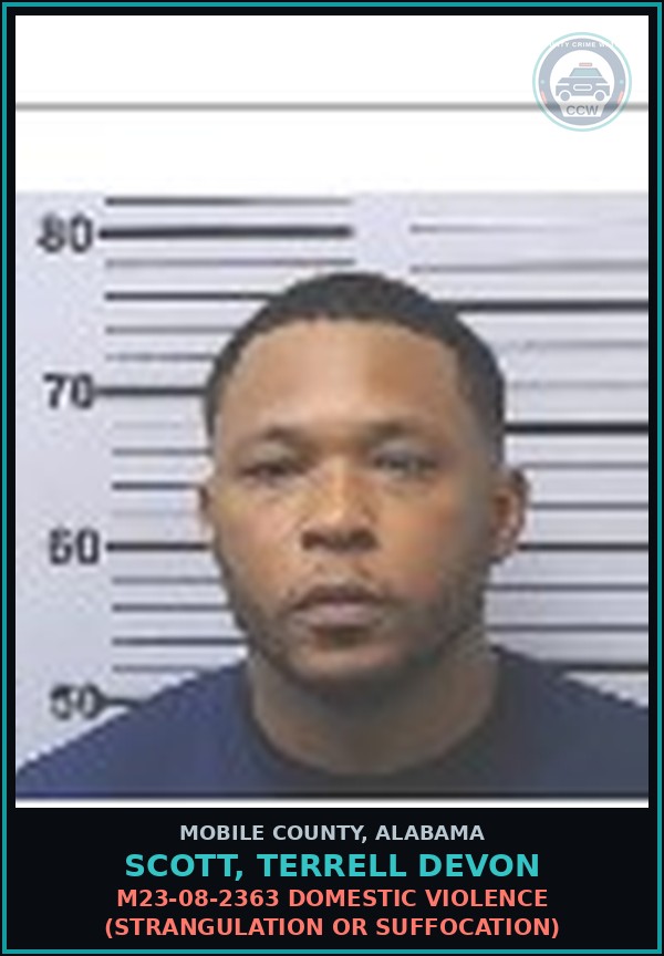 Booking mugshot of SCOTT, TERRELL DEVON in Mobile County