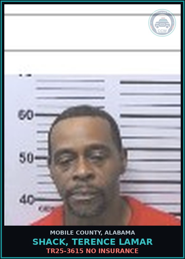 Booking mugshot of SHACK, TERENCE LAMAR in Mobile County