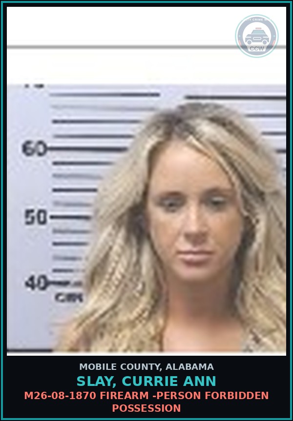 Booking mugshot of SLAY, CURRIE ANN in Mobile County