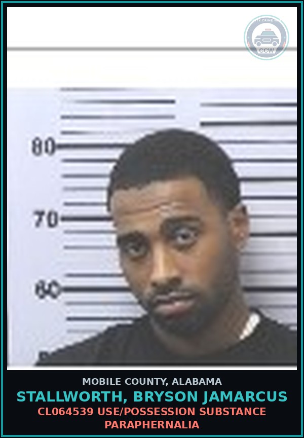 Booking mugshot of STALLWORTH, BRYSON JAMARCUS in Mobile County