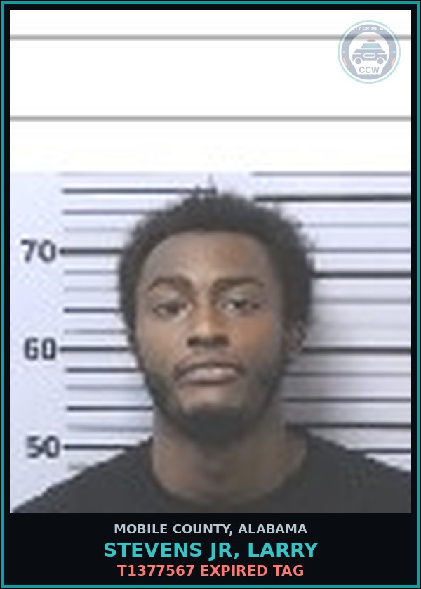 Booking mugshot of STEVENS JR, LARRY in Mobile County