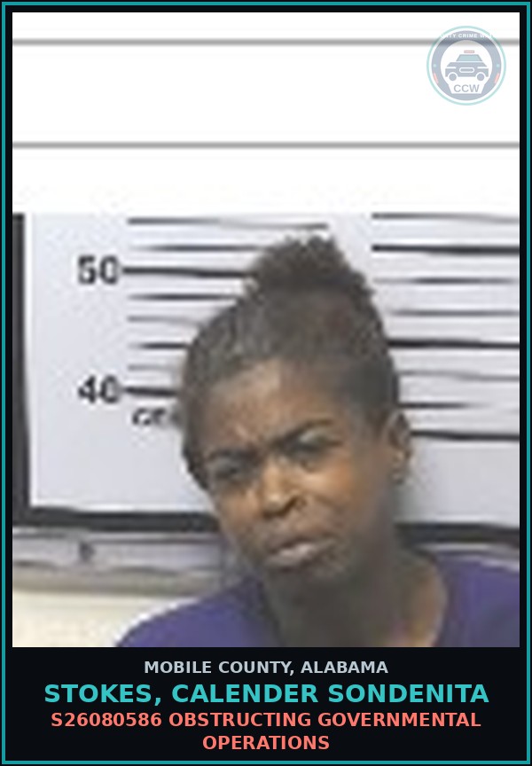 Booking mugshot of STOKES, CALENDER SONDENITA in Mobile County