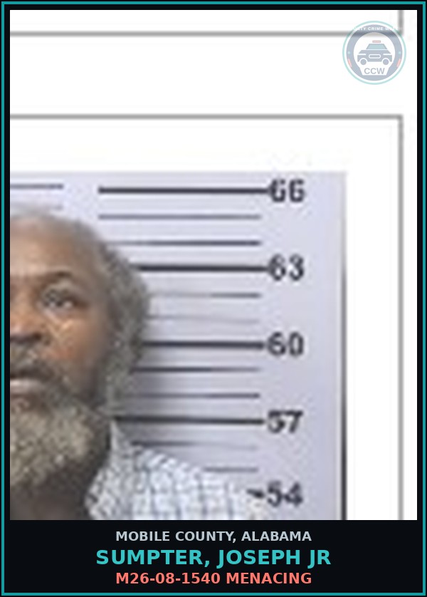 Booking mugshot of SUMPTER, JOSEPH JR in Mobile County