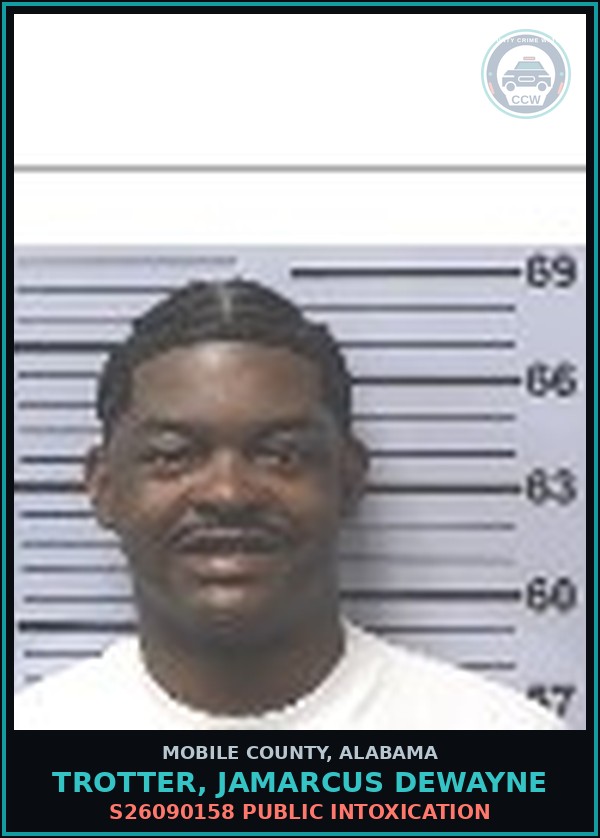 Booking mugshot of TROTTER, JAMARCUS DEWAYNE in Mobile County