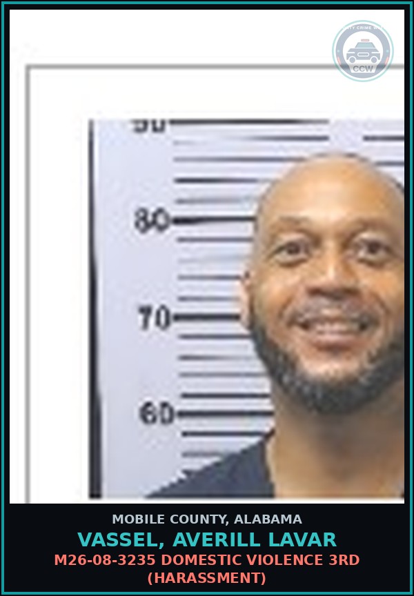 Booking mugshot of VASSEL, AVERILL LAVAR in Mobile County