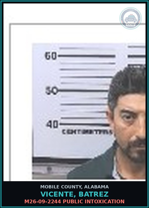 Booking mugshot of VICENTE, BATREZ in Mobile County