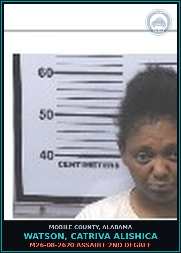 Booking mugshot of WATSON, CATRIVA ALISHICA in Mobile County