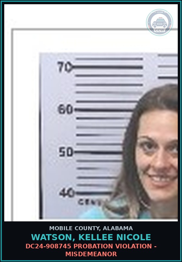 Booking mugshot of WATSON, KELLEE NICOLE in Mobile County