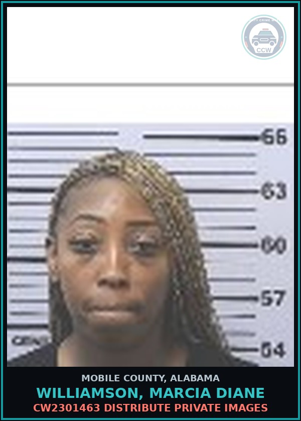 Booking mugshot of WILLIAMSON, MARCIA DIANE in Mobile County