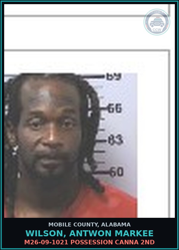 Booking mugshot of WILSON, ANTWON MARKEE in Mobile County