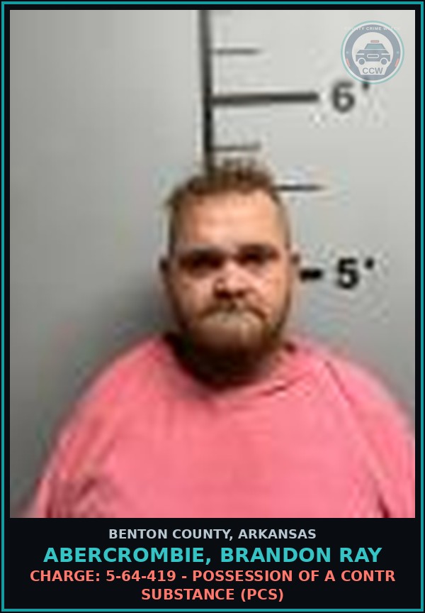 Booking mugshot of Abercrombie, Brandon Ray in Benton County