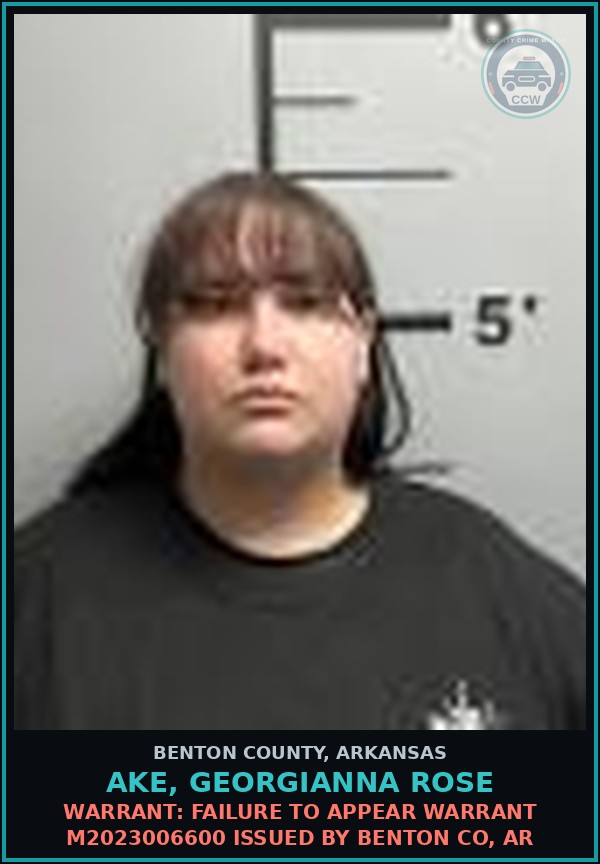 Booking mugshot of Ake, Georgianna Rose in Benton County