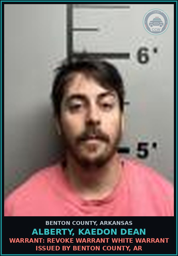 Booking mugshot of Alberty, Kaedon Dean in Benton County