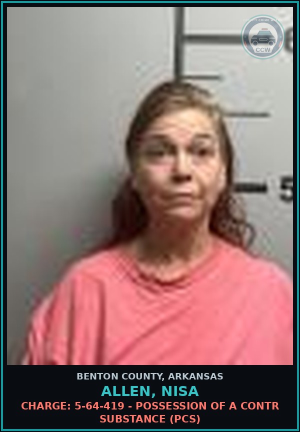 Booking mugshot of Allen, Nisa in Benton County