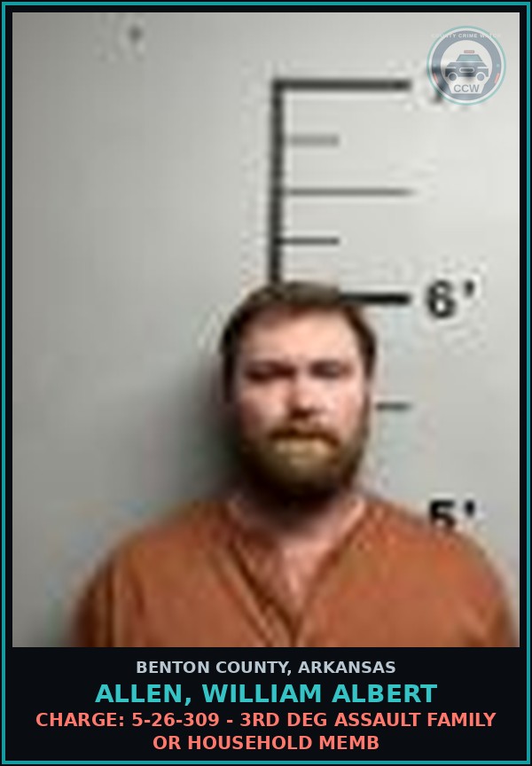 Booking mugshot of Allen, William Albert in Benton County
