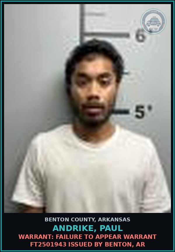 Booking mugshot of Andrike, Paul in Benton County