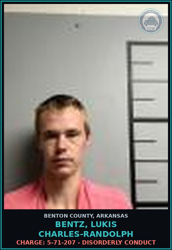 Booking mugshot of Bentz, Lukis Charles-Randolph in Benton County