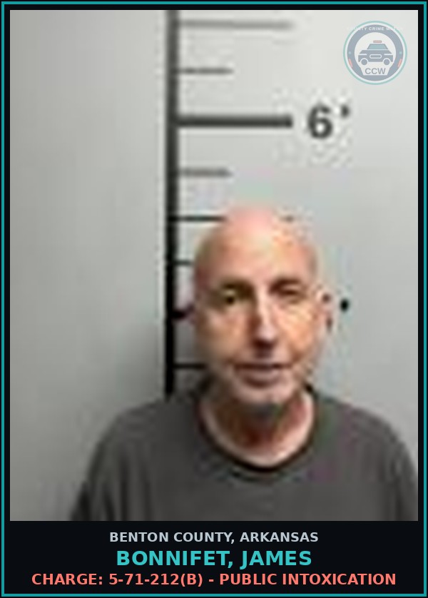 Booking mugshot of Bonnifet, James in Benton County