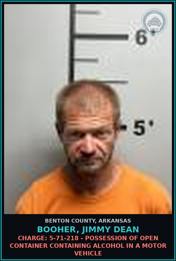 Booking mugshot of Booher, Jimmy Dean in Benton County