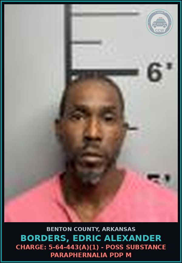 Booking mugshot of Borders, Edric Alexander in Benton County
