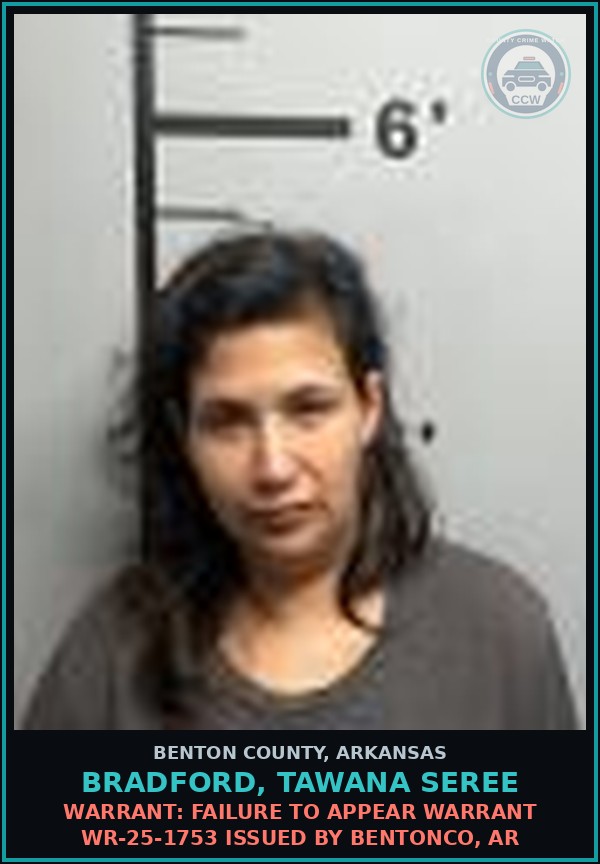 Booking mugshot of Bradford, Tawana Seree in Benton County