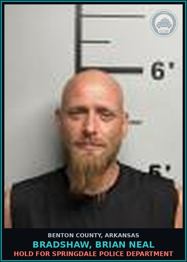 Booking mugshot of Bradshaw, Brian Neal in Benton County