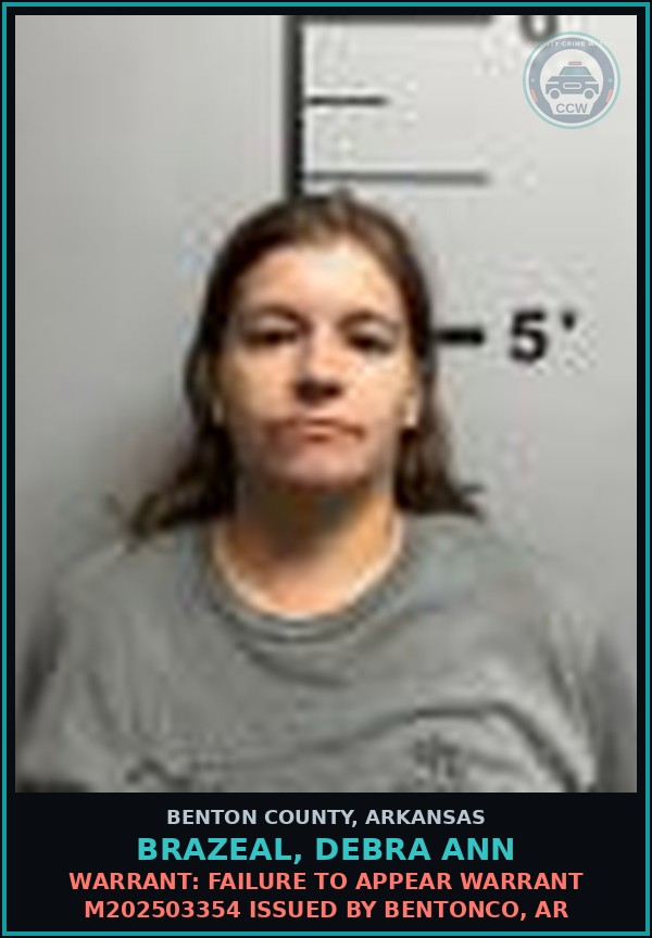 Booking mugshot of Brazeal, Debra Ann in Benton County
