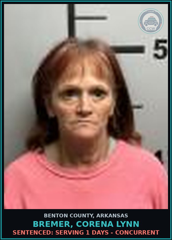 Booking mugshot of Bremer, Corena Lynn in Benton County