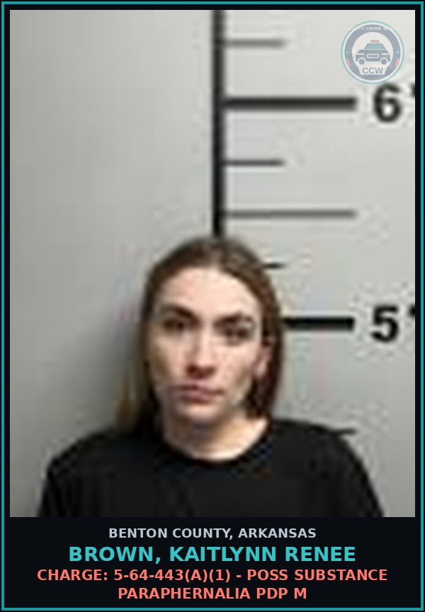 Booking mugshot of Brown, Kaitlynn Renee in Benton County