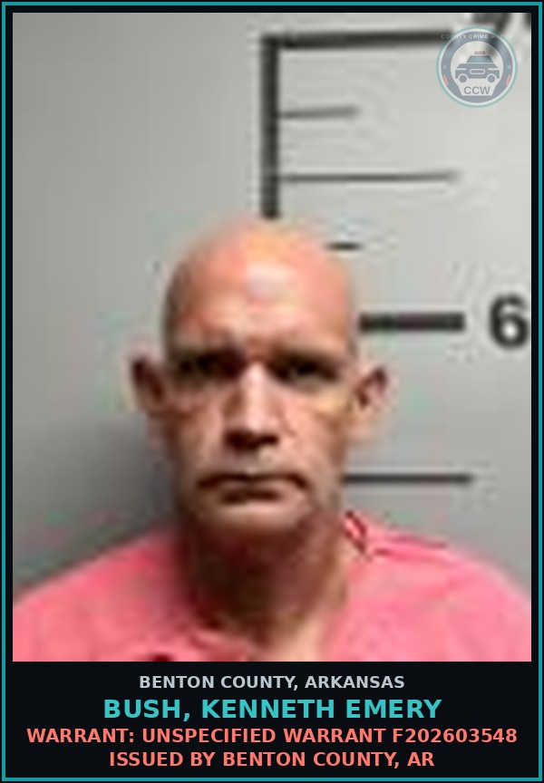 Booking mugshot of Bush, Kenneth Emery in Benton County