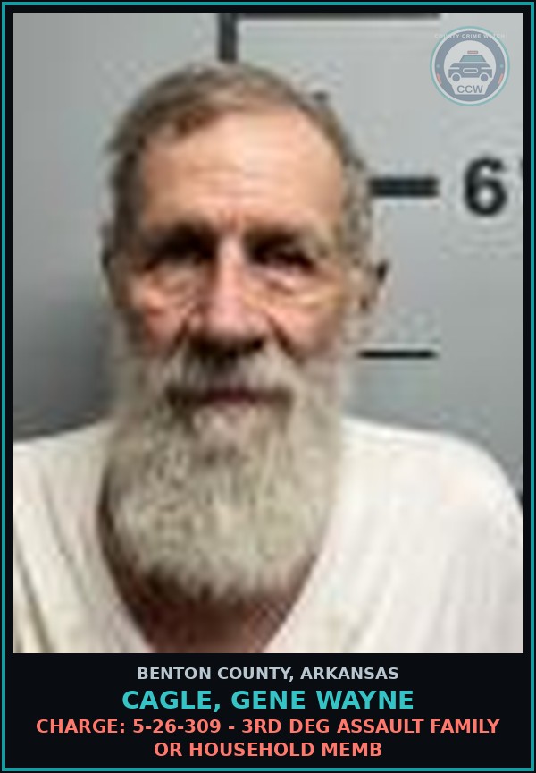 Booking mugshot of Cagle, Gene Wayne in Benton County
