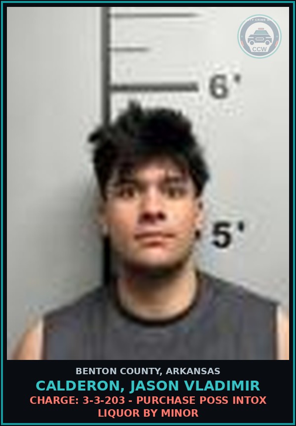 Booking mugshot of Calderon, Jason Vladimir in Benton County