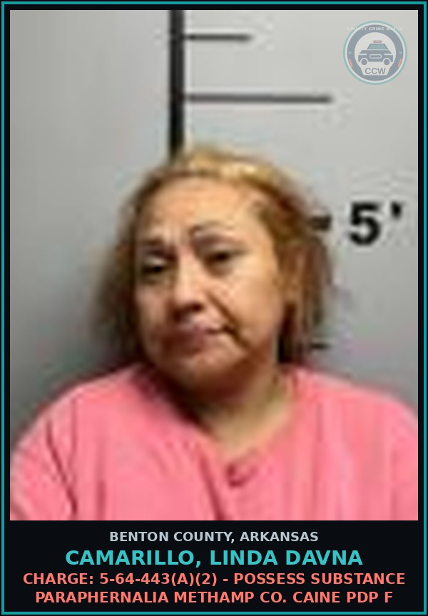 Booking mugshot of Camarillo, Linda Davna in Benton County