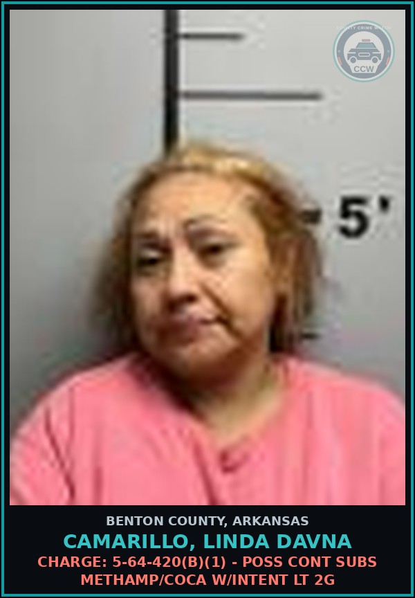 Booking mugshot of Camarillo, Linda Davna in Benton County
