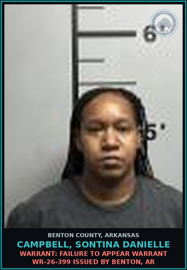 Booking mugshot of Campbell, Sontina Danielle in Benton County