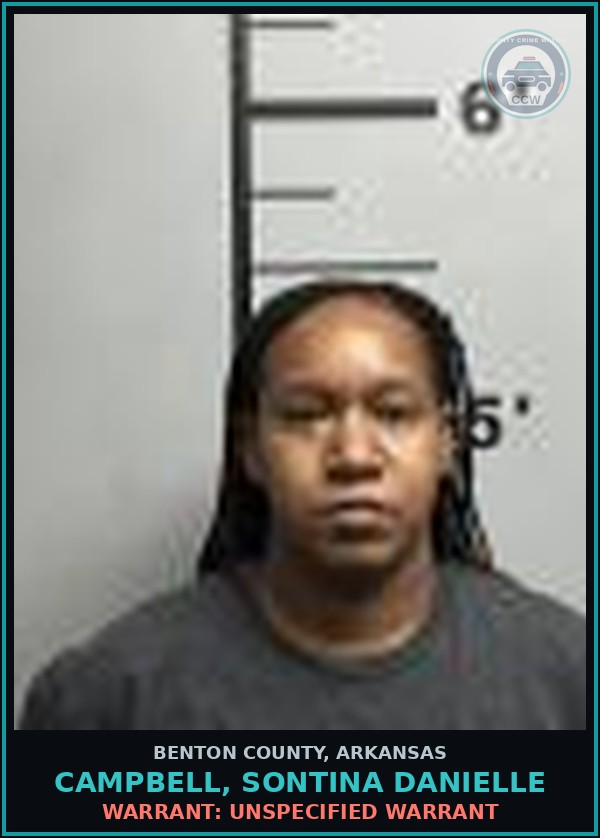 Booking mugshot of Campbell, Sontina Danielle in Benton County