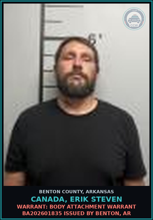 Booking mugshot of Canada, Erik Steven in Benton County