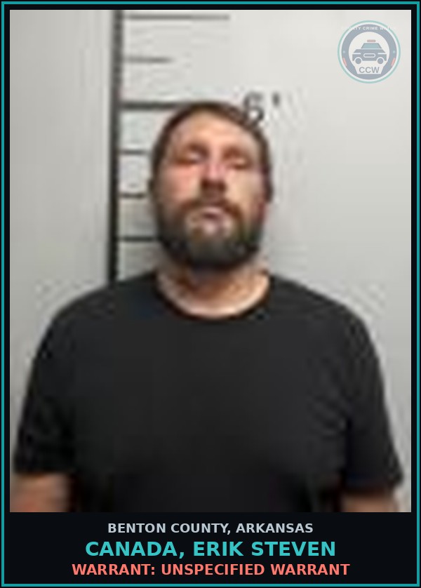 Booking mugshot of Canada, Erik Steven in Benton County