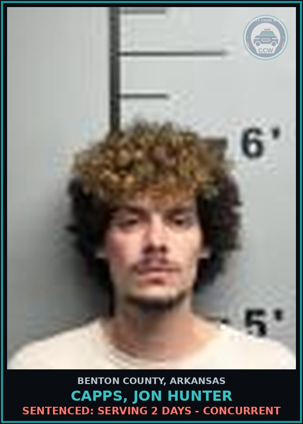 Booking mugshot of Capps, Jon Hunter in Benton County