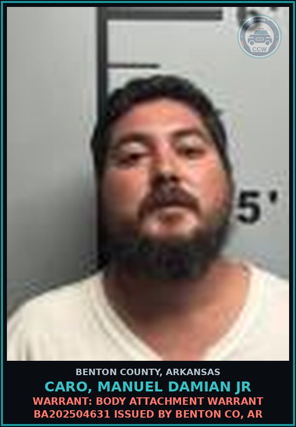 Booking mugshot of Caro, Manuel Damian Jr in Benton County