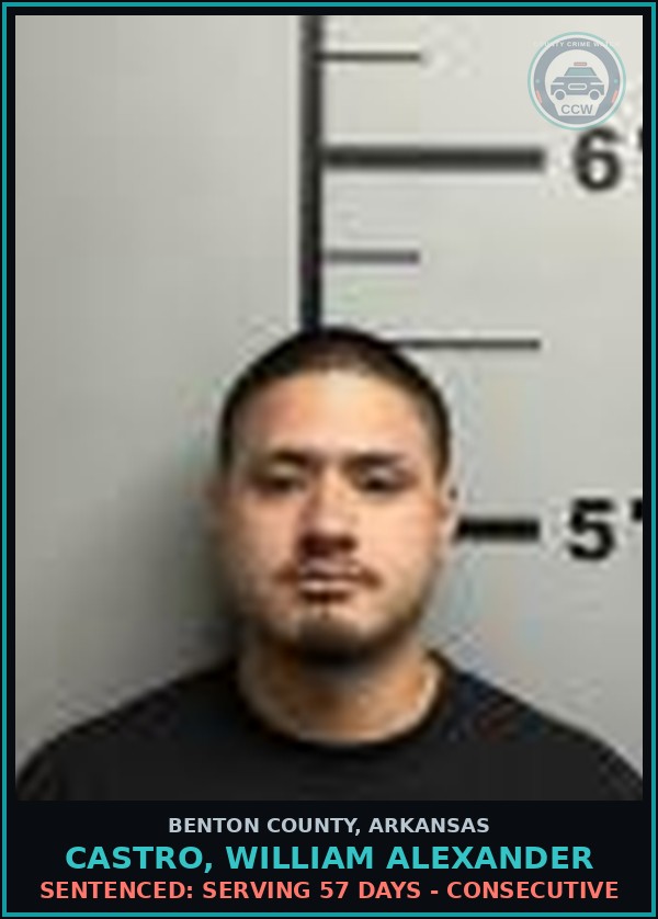 Booking mugshot of Castro, William Alexander in Benton County