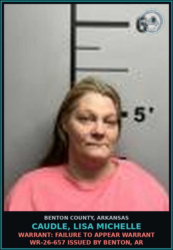 Booking mugshot of Caudle, Lisa Michelle in Benton County
