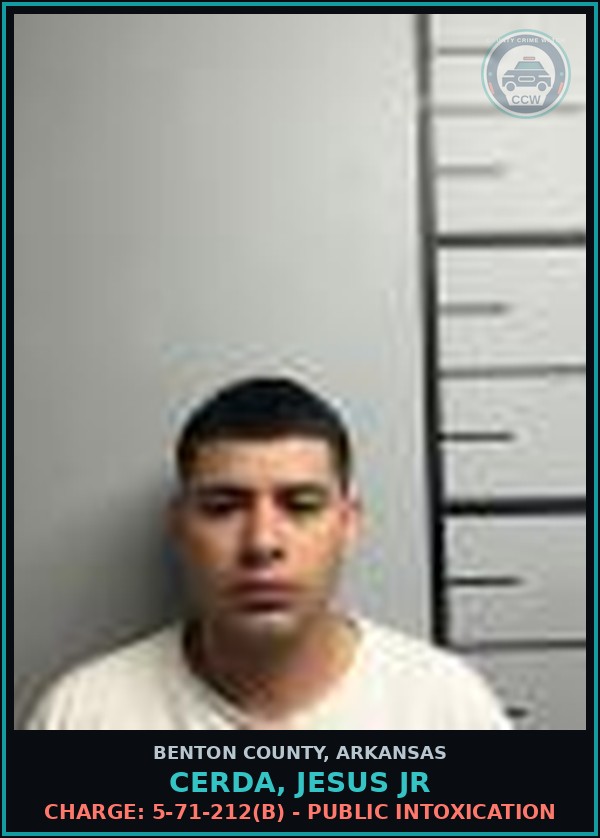 Booking mugshot of Cerda, Jesus Jr in Benton County