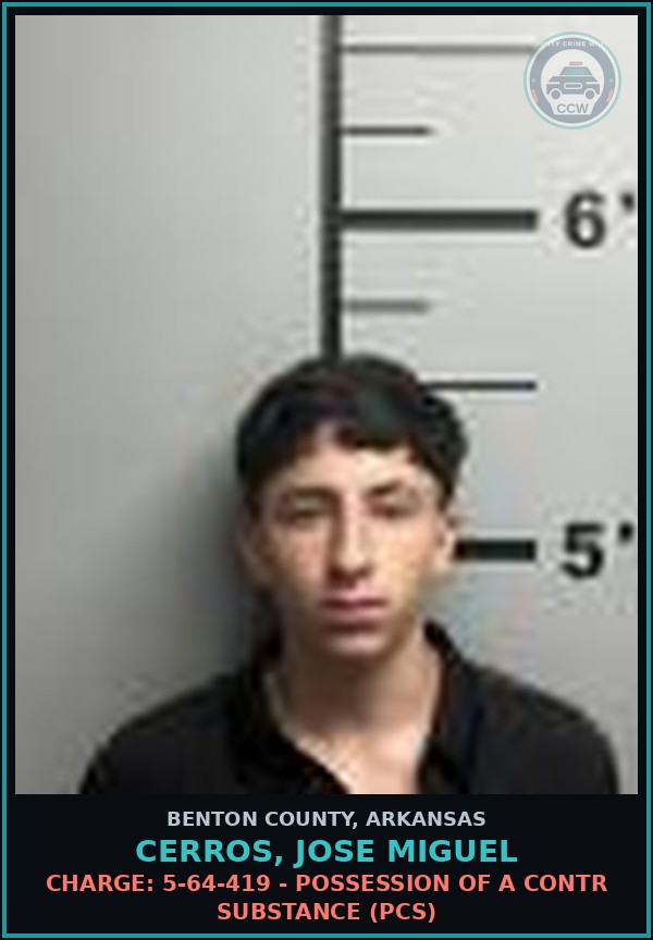 Booking mugshot of Cerros, Jose Miguel in Benton County