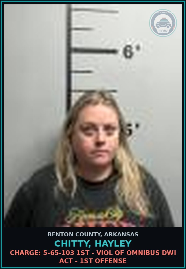 Booking mugshot of Chitty, Hayley in Benton County