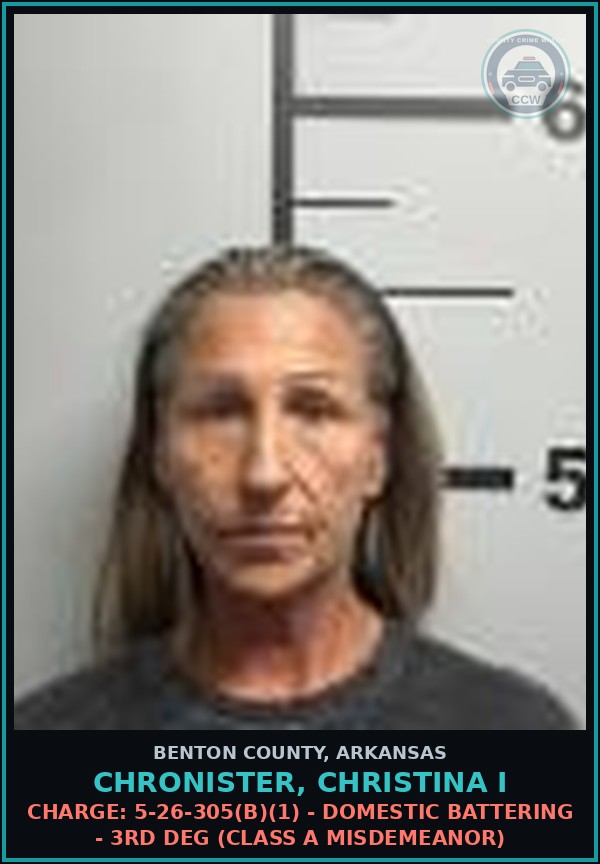 Booking mugshot of Chronister, Christina I in Benton County