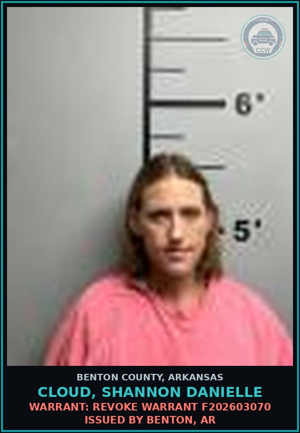 Booking mugshot of Cloud, Shannon Danielle in Benton County