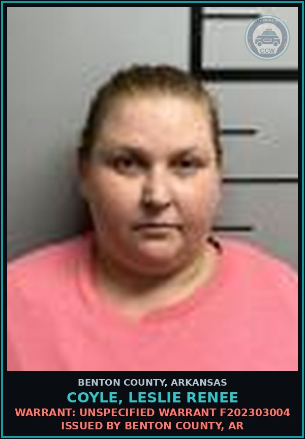 Booking mugshot of Coyle, Leslie Renee in Benton County