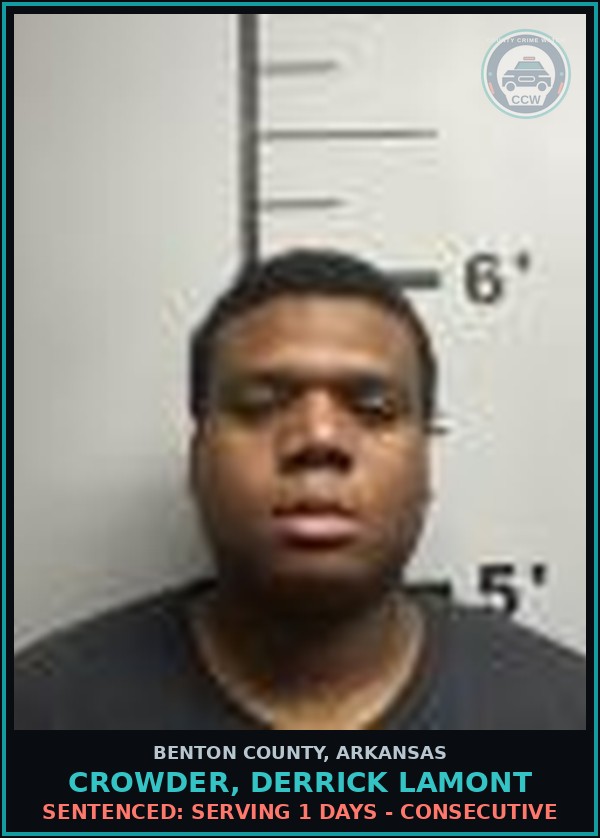 Booking mugshot of Crowder, Derrick Lamont in Benton County