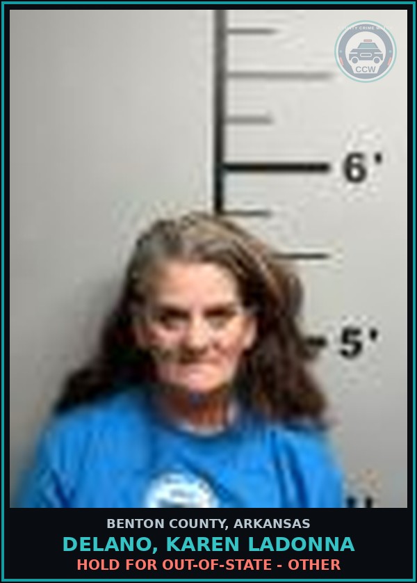 Booking mugshot of Delano, Karen Ladonna in Benton County
